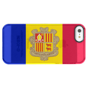 Funda Transparente Para iPhone SE/5/5s Bandera de Andorra Patriótica