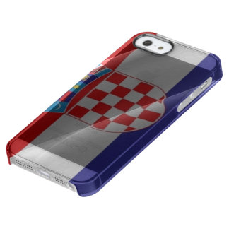 Funda Transparente Para iPhone SE/5/5s Bandera ondeando Croacia -