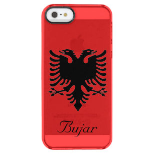 Funda Transparente Para iPhone SE/5/5s Bandera personalizada de Albania águila de dos cab