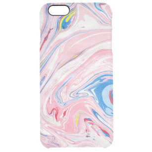 Funda Transparente Para iPhone 6 Plus Colores Pastel Marble Swirls
