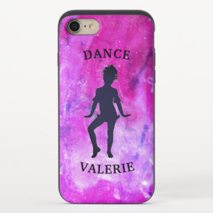Funda Deslizante Para iPhone 8/7 Danza de galaxia rosada púrpura chica