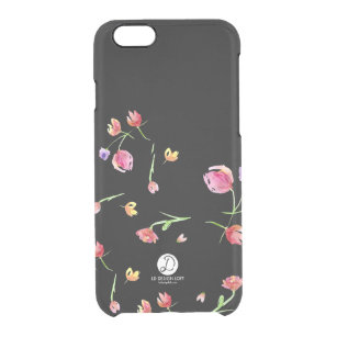 Funda Transparente Para iPhone 6/6s Diseño de flores pintadas de color agua, tulipanes