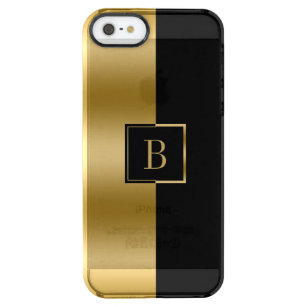 Funda Transparente Para iPhone SE/5/5s Diseño geométrico moderno de oro y negro