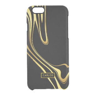 Funda Transparente Para iPhone 6/6s Dramático diseño de remolinos de oro y negro