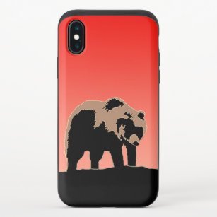 Funda Deslizante Para iPhone X El oso pardo al atardecer - Arte de vida salvaje o
