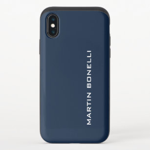 Funda Deslizante Para iPhone XS Especial especial de Navy Blue Minimalista único