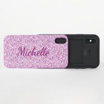 Estuche Cute Girly Monograma Pink Sparkle Phone