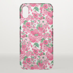 Funda Para iPhone X Flores Pintadas De Mano Corta, Elegante Diseño Bla