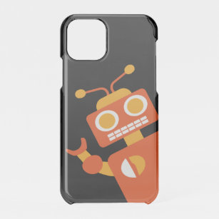 Funda Para iPhone 11 Pro Geeky moderno tonto divertido del robot anaranjado