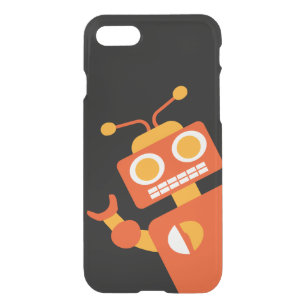 Funda Para iPhone SE/8/7 Geeky moderno tonto divertido del robot anaranjado