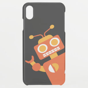 Funda Para iPhone XS Max Geeky moderno tonto divertido del robot anaranjado
