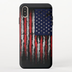 Funda Deslizante Para iPhone XS Max Grunge Cojín decorativo de bandera de los Estados
