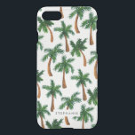 Funda Para iPhone SE/8/7 Impresión personalizada de árbol de palmas<br><div class="desc">Diseño moderno de la huella de palmera pintada a mano que se puede personalizar con tu nombre.</div>