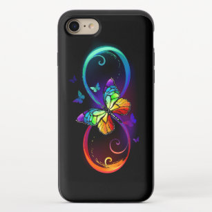 Funda Deslizante Para iPhone 8/7 Infinidad vibrante con mariposa arco iris sobre ne