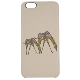 Funda Transparente Para iPhone 6 Plus Jirafas de oro