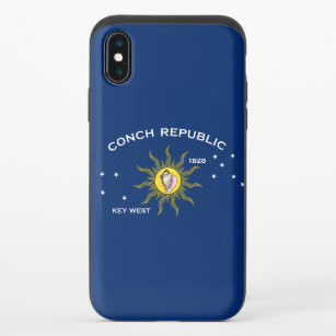 Funda Deslizante Para iPhone X La llave de la bandera de la República Concha al o