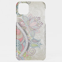 Motivo de arte floral de paisley ornamentado con c