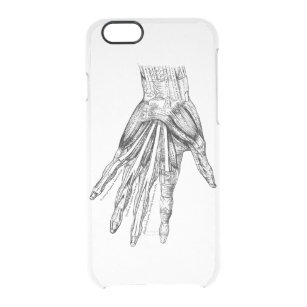 Funda Transparente Para iPhone 6/6s Músculos médicos del dibujo del vintage de la mano