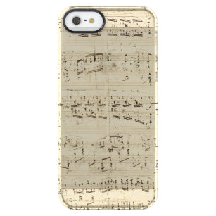 Funda Transparente Para iPhone SE/5/5s Notas de música antiguas - Hoja musical Chopin