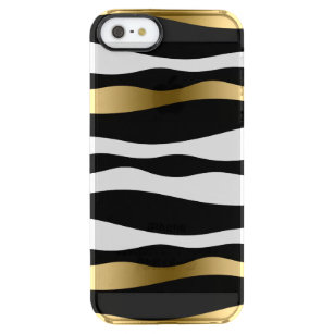 Funda Transparente Para iPhone SE/5/5s Patrón moderno de rayas de cebra en blanco y negro
