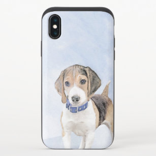 Funda Deslizante Para iPhone X Pintura Beagle - Arte Perro Original Cuto
