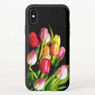 Funda Deslizante Para iPhone X Pintura de tulipán - Arte de flores original