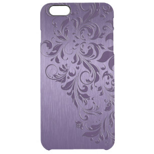 Funda Transparente Para iPhone 6 Plus Púrpura Metálica Con Bañones Púrpura
