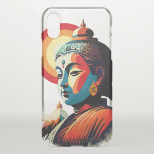 Funda Para iPhone X Retrato de arte pop de Buddha Lord Retro