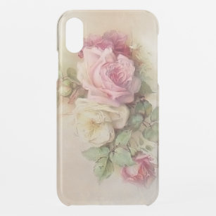 Funda Para iPhone XR Rosas de estilo pintado a mano de época