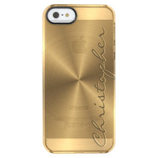 Funda Transparente Para iPhone SE/5/5s Textura radial metálica personalizada del oro