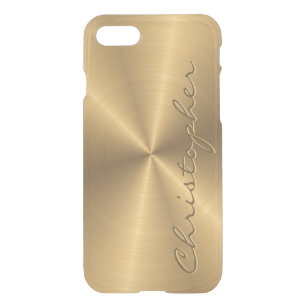 Funda Para iPhone SE/8/7 Textura radial metálica personalizada del oro