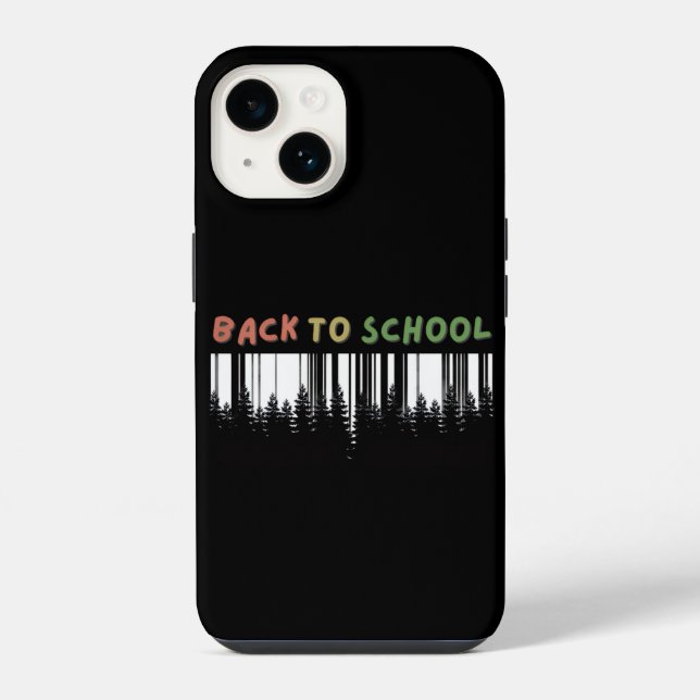 Funda Para iPhone De vuelta a la escuela con un toque de árboles sal (Reverso )