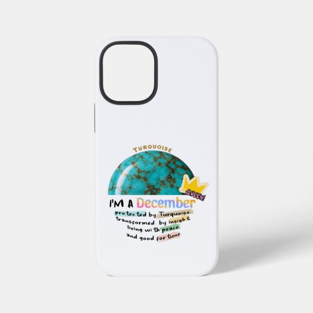 Funda Para iPhone December Birthstone Turquoise Graphic (Reverso )