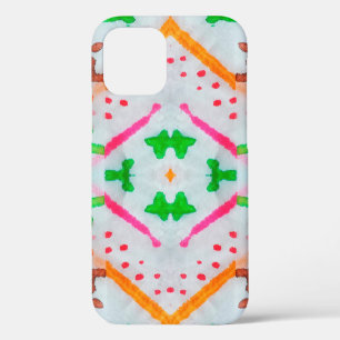 Funda Para iPhone 12 Decoración Acuarela Boho. Almohada Azul Boho. Acua