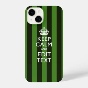 Funda Para iPhone 14 Decoración de franjas verdes Mantenga la calma en 