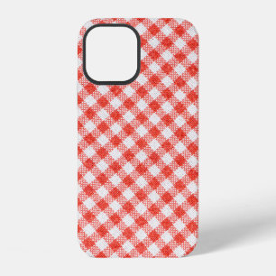 Funda Para iPhone 12 Decoración del hogar con tela a rayas rojas y blan
