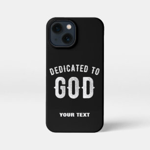 FUNDA PARA iPhone 13 MINI DEDICADO A DIOS PERSONALIZABLE GUAY TEXTO BLANCO
