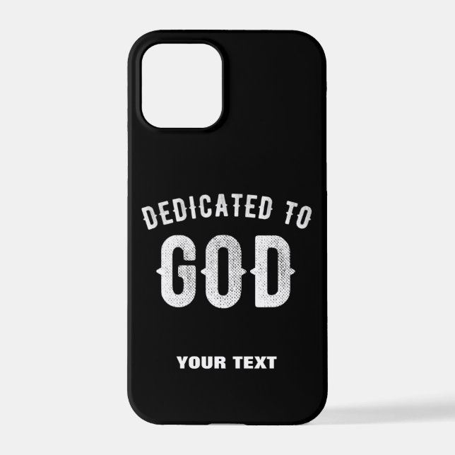 FUNDA PARA iPhone DEDICADO A DIOS PERSONALIZABLE GUAY TEXTO BLANCO (Reverso )