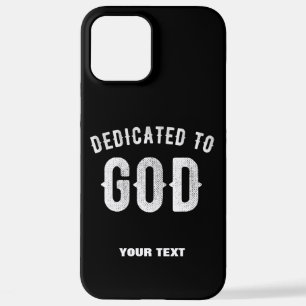 FUNDA PARA iPhone 12 PRO MAX DEDICADO A DIOS PERSONALIZABLE GUAY TEXTO BLANCO