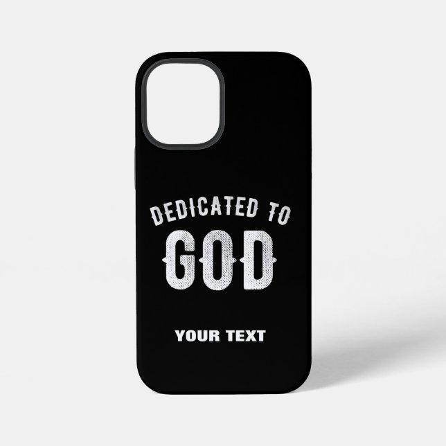 FUNDA PARA iPhone DEDICADO A DIOS PERSONALIZABLE GUAY TEXTO BLANCO (Reverso )
