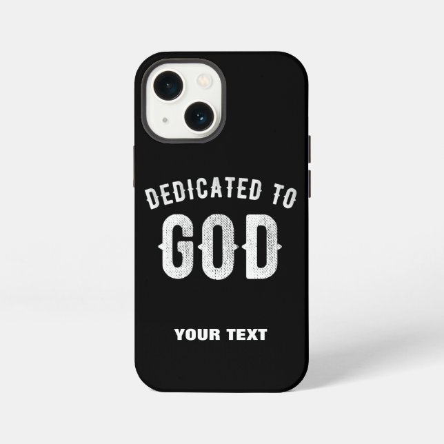 FUNDA PARA iPhone DEDICADO A DIOS TEXTO BLANCO FRESCO PERSONALIZABLE (Reverso )