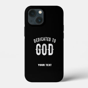 FUNDA PARA iPhone 13 MINI DEDICADO A DIOS TEXTO BLANCO FRESCO PERSONALIZABLE