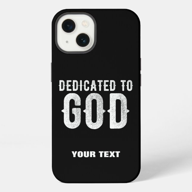 FUNDA PARA iPhone DEDICADO A DIOS TEXTO BLANCO PERSONALIZABLE GENIAL (Reverso )