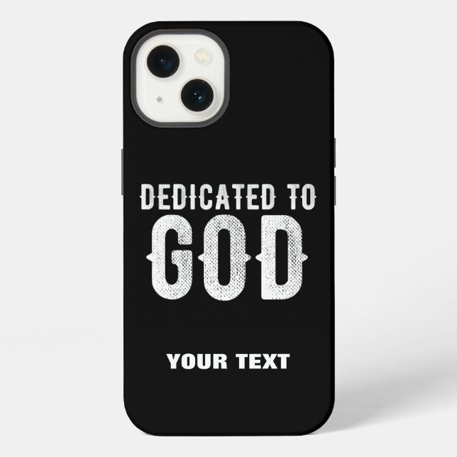 FUNDA PARA iPhone DEDICADO A DIOS TEXTO BLANCO PERSONALIZABLE GENIAL (Reverso )