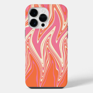 Funda Para iPhone 14 Pro Max Deformado - Rosa, Naranja y Crema