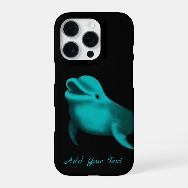 Funda Para iPhone Delfín afortunado - Añade tu texto (Reverso)