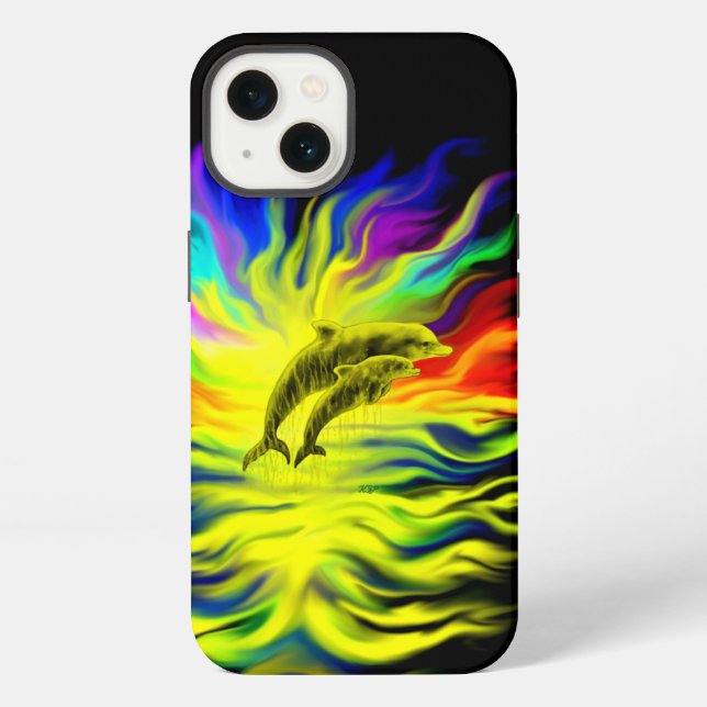 Funda Para iPhone Delfines al sol (Reverso )