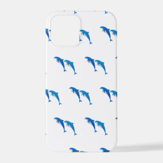 FUNDA PARA iPhone 12 PRO DELFINES GRIS Y AZULES DE VERANO