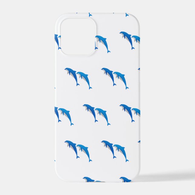 FUNDA PARA iPhone DELFINES GRIS Y AZULES DE VERANO (Reverso )