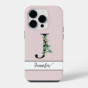 Funda Para iPhone 14 Pro Delicado Monograma J nombre personalizado Jasmine 